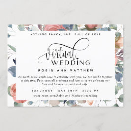 Dusty Blue and Blush, Online Virtual Wedding Einladung