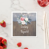 Dusty Blue and Blush Rustic Country Wedding Serviette (Beispiel)