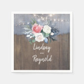 Dusty Blue and Blush Rustic Country Wedding Serviette (Vorderseite)