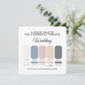 Dusty Blue and Blush Wedding Color Palette Card Einladung (Stehend Vorderseite)