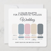 Dusty Blue and Blush Wedding Color Palette Card Einladung (Rückseite)
