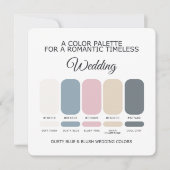 Dusty Blue and Blush Wedding Color Palette Card Einladung (Vorderseite)