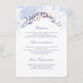 Dusty Blue and Blush Wedding Information Guest Begleitkarte (Vorderseite)