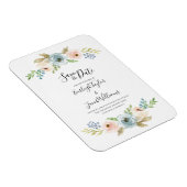 Dusty Blue and Blush Wedding Save the Date Magnet (Rechte Seite)