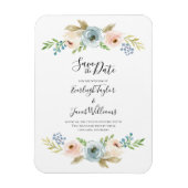 Dusty Blue and Blush Wedding Save the Date Magnet (Vertikal)