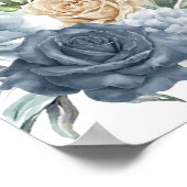 Dusty Blue and Champagne Bridal Shower Welcome Poster (Ecke)