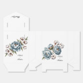Dusty Blue and Cotton Wedding Party  Geschenkschachtel (Ungefaltet)