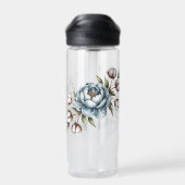 Dusty Blue and Cotton Will You Be My Groomsmen Trinkflasche (Rückseite)