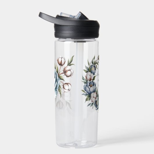 Dusty Blue and Cotton Will You Be My Groomsmen Trinkflasche (Rechts)