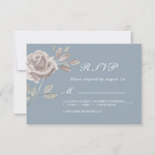 Dusty Blue and Dusty Rose Minimal Wasserfarbe UAWG RSVP Karte