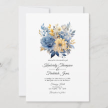 Dusty Blue and Gold Floral Wedding