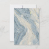 Dusty Blue and Gold Floral Wedding RSVP (Rückseite)