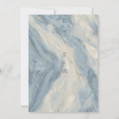 Dusty Blue And Gold Floral Wedding Save The Date (Rückseite)