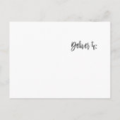 Dusty Blue and Gold Foil Save the Date Ankündigungspostkarte (Rückseite)