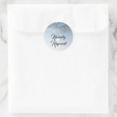Dusty Blue and Gold Watercolor Wedding Runder Aufkleber (Tasche)