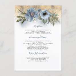 Dusty Blue and Gold Wedding Information Guest Begleitkarte