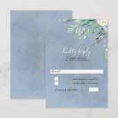 Dusty Blue and Greenerity Wedding RSVP Karte (Vorne/Hinten)