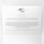 Dusty Blue and Sage Elegante Grüne Hochzeit Dreifach Gefaltete Einladung (Innen Erste Seite)