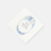 Dusty Blue and White Blume Wedding Serviette (Ecke)
