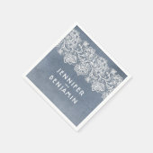 Dusty Blue and White Lace Elegant Serviette (Ecke)