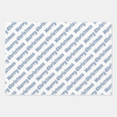 Dusty blue and white Merry Christmas holiday Geschenkpapier Set (Vorderseite 3)