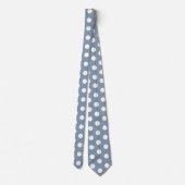 Dusty Blue and White Polka Dot Wedding Tie Krawatte (Rückseite)