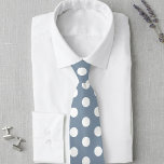 Dusty Blue and White Polka Dot Wedding Tie Krawatte<br><div class="desc">Add a timeless yet contemporary flair to your wedding party with this Dusty Blue and White Polka Dot Tie. Featuring a clean, repetitive dot pattern, this design offers a sophisticated look that is a staple for grooms, groomsmen, and formal celebrations. Customize to Your Specific Wedding Theme: This tie is fully...</div>