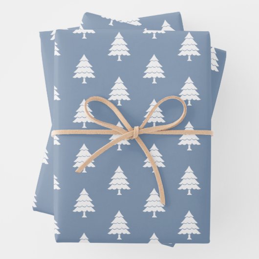 Dusty blue and white tChristmas holiday Geschenkpapier Set (Beispiel)