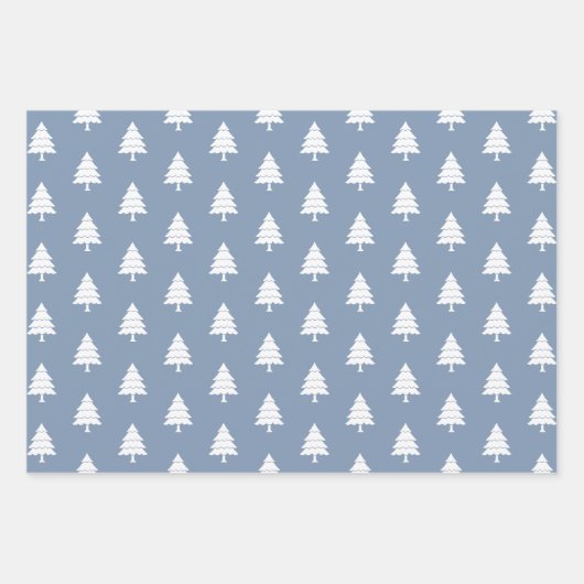 Dusty blue and white tChristmas holiday Geschenkpapier Set (Vorderseite)