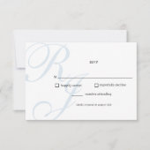 Dusty Blue and White Wedding RSVP Card (Vorderseite)