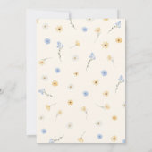 Dusty Blue and Yellow Wildflower Garden Wedding Einladung (Rückseite)