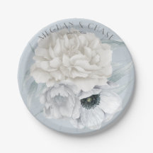 Dusty Blue Anemone Cream Peony Floral