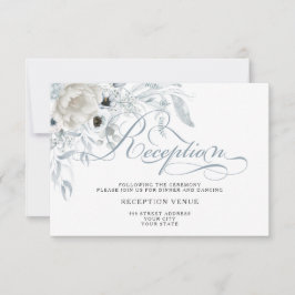 Dusty Blue Anemone Peony Floral Einladung