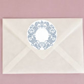 Dusty Blue Antique Wirbel Runder Aufkleber