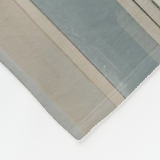 Dusty Blue Aquamarin Sage Beige Streifen Fleecedecke (Ecke)