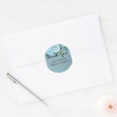 Dusty Blue Aquamarin Wedding Trending Budget Runder Aufkleber (Umschlag)