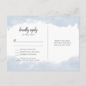 Dusty Blue Aquarell Hochzeit rsvp Postkarte (Rückseite)