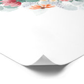 Dusty Blue Aquarell Wildblume Babydusche Poster (Ecke)