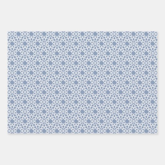 Dusty Blue Arabesque Design Geschenkpapier Set (Vorderseite 2)