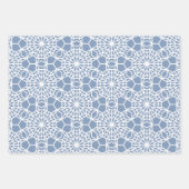 Dusty Blue Arabesque Geometric Muster Geschenkpapier Set (Vorderseite 2)