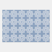Dusty Blue Arabesque Geometric Muster Geschenkpapier Set (Vorderseite 2)