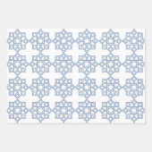 Dusty Blue Arabesque Geometric Muster Geschenkpapier Set (Vorderseite)