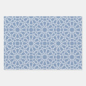 Dusty Blue Arabesque Muster Geschenkpapier (Vorderseite 2)
