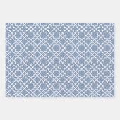 Dusty Blue Arabesque Muster Geschenkpapier (Vorderseite 2)