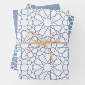 Dusty Blue Arabesque Muster Geschenkpapier Set (Beispiel)
