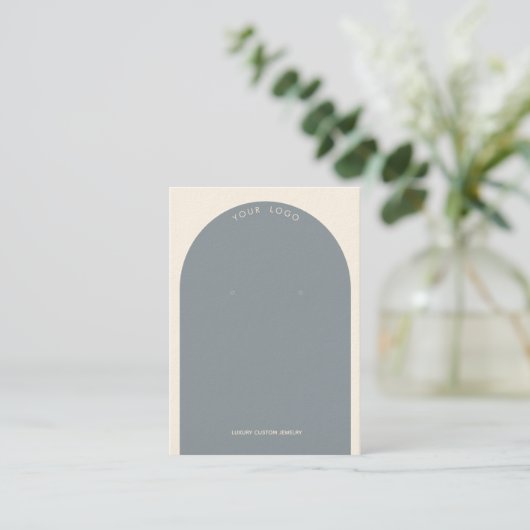 Dusty Blue Arch Earring Display Visitenkarte (Stehend Vorderseite)