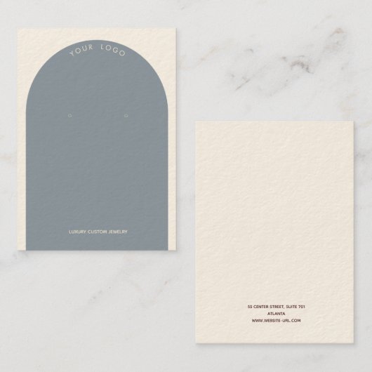 Dusty Blue Arch Earring Display Visitenkarte (Vorne/Hinten)