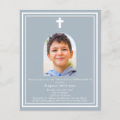 Dusty blue arch Foto Einladung Erste Kommune (Vorderseite)