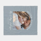 Dusty Blue Arch Foto Hochzeitsgeschenk Wohngestalt Fleecedecke (Vorderseite (Horizontal))