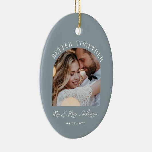 Dusty Blue Arch Foto Hochzeitsgeschenk Wohngestalt Keramik Ornament (Rechts)